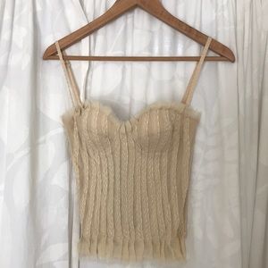 Elie Tahari  Beige Silk Bustier In xsmall